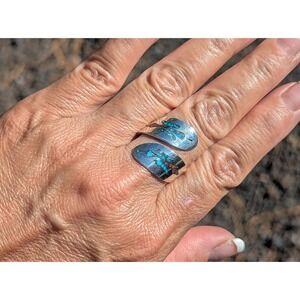 Navajo Jewelry Women's Ring Handmade Native American‎ Coil Signed sz 9 **